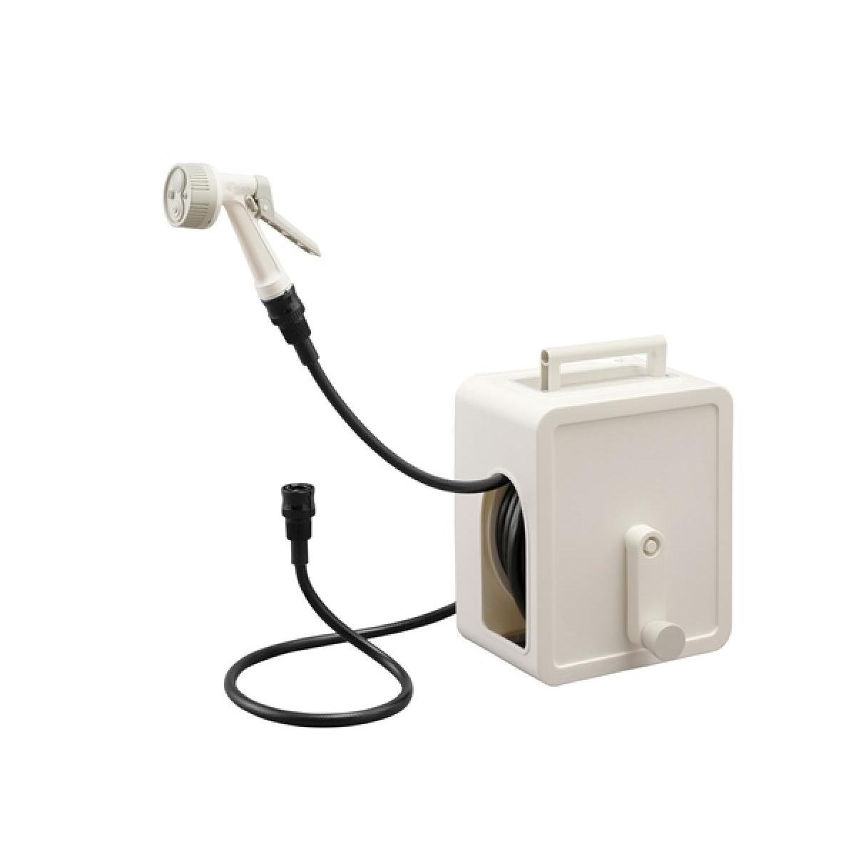 アイリスオーヤマ フルカバーコンパクトホースリール20m FCH-20M ホワイト　散水ホース