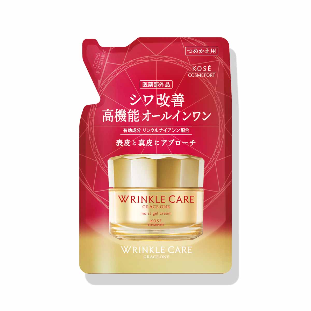 KOSE(コーセーコスメポート) グレイスワン リンクルケア モイストジェルクリーム つめかえ 90g シワ改善 オールインワン