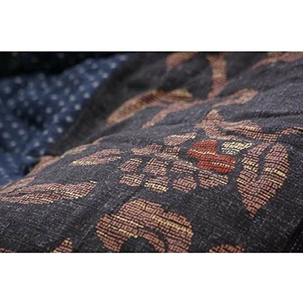 【i】【代引不可】イケヒコ 国内プリント こたつ厚掛け布団単品 万葉 ブルー 約205×315cm【北海道・沖縄・離島不可】 [2]