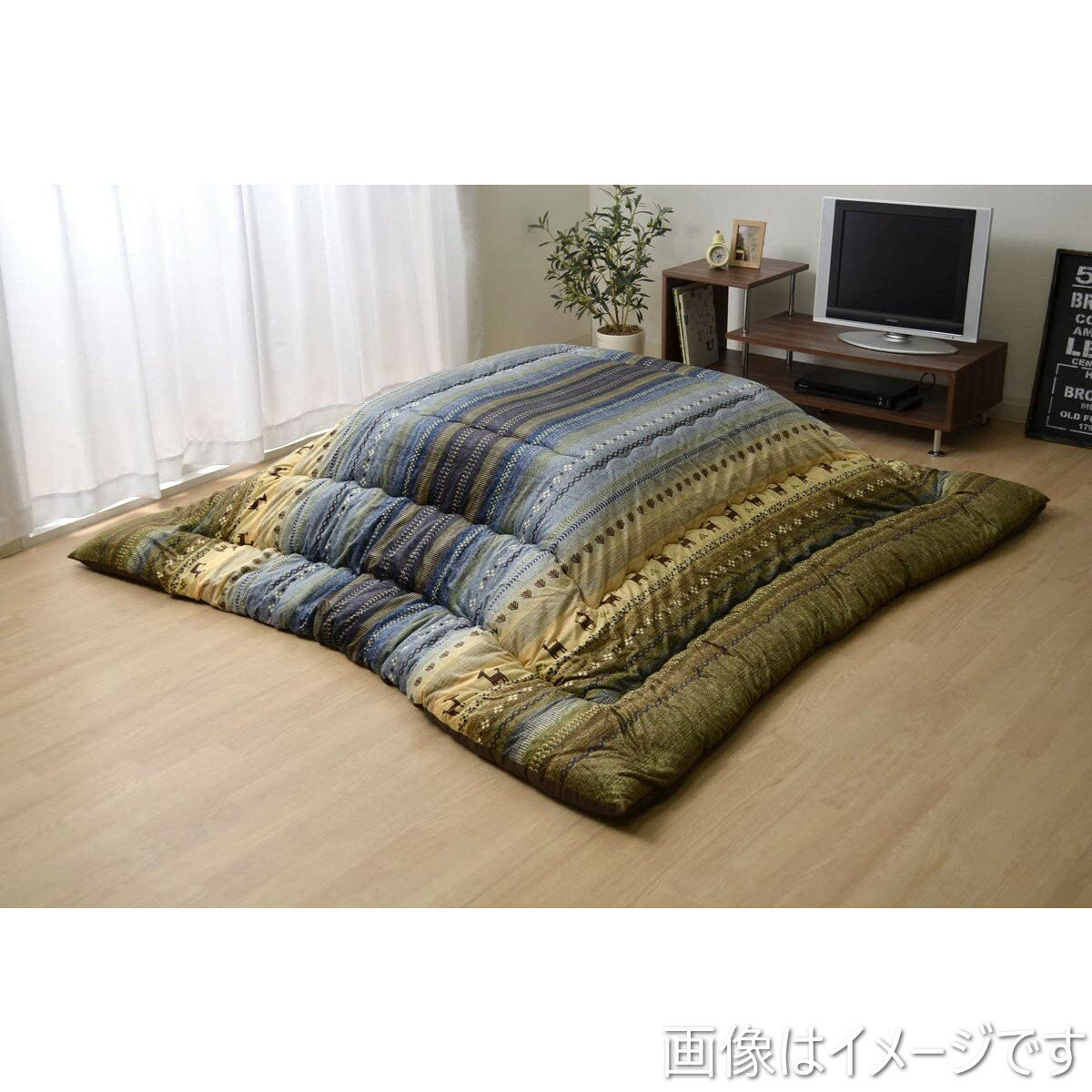 【i】【代引不可】イケヒコ こたつ掛けふとん 長方形 ラディ 約205×245cm グリーン 洗える 国産 #5185139【北海道・沖縄・離島不可】