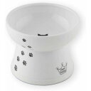 猫壱 necoichi ハッピーダイニング 猫用 脚付フードボウル L 猫柄 すべり止めシリコン付き 磁器製 白 かわいい 食器 ボウル