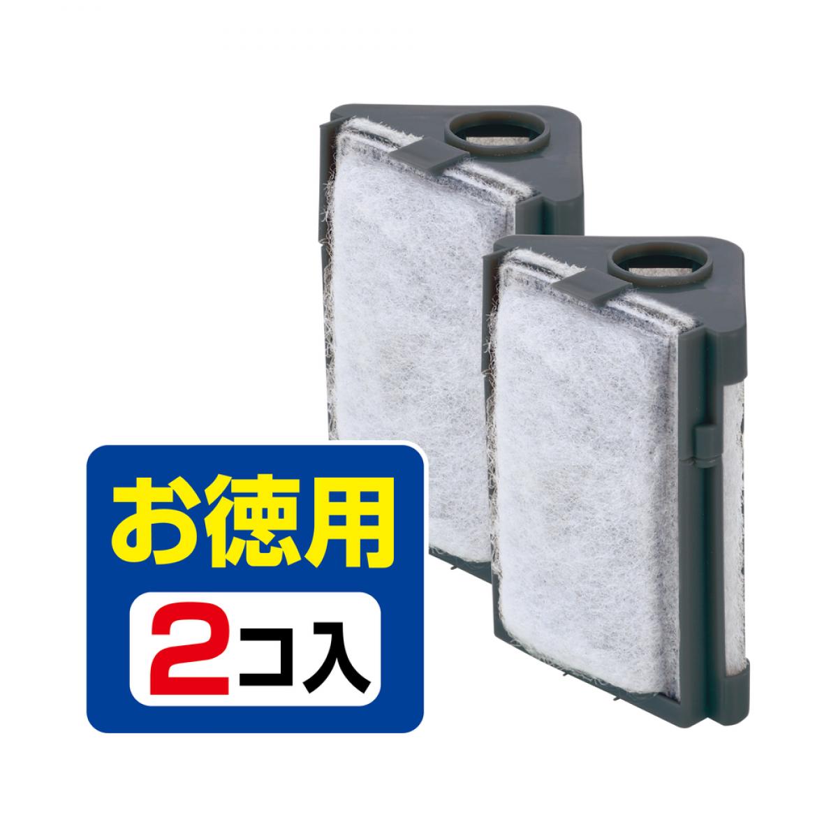 GEX カメ元気フィルター 交換ろ過材 2コ入 お徳用 活性炭カートリッジ ゼオライト ...