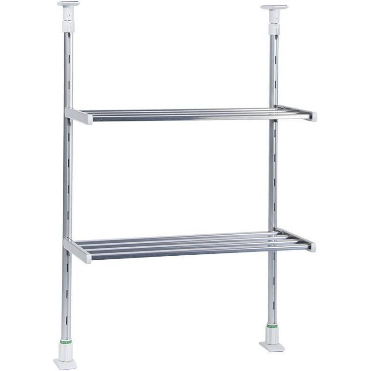 TAKUBO つっぱり棚 ステンレス ロングサイズ TP2-45　幅46cm 奥行21cm 高さ69～105cm 水切り棚 2段 コ..