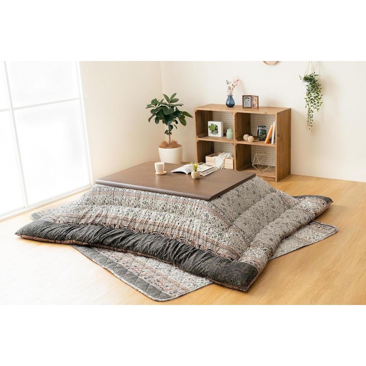 【I】【代引不可】イケヒコ こたつ 掛け ふとん レイエル ブラウン 正方形 205×205cm こたつ布団 エレガンス 日本製 ボリューム 【北海道・沖縄・離島不可】