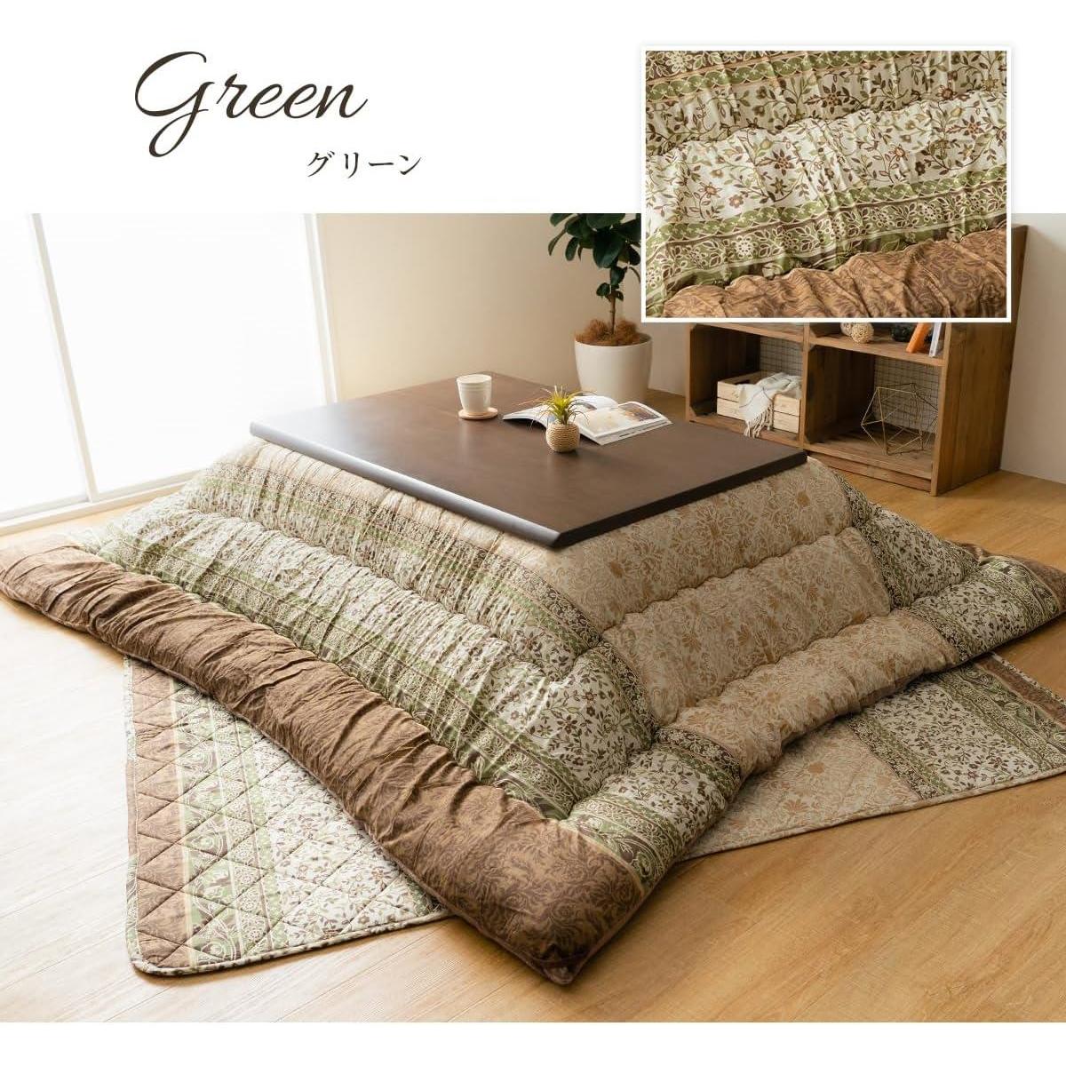 【I】【代引不可】イケヒコ こたつ 掛け ふとん レイエル グリーン 正方形 205×205cm こたつ布団 エレガンス 日本製 ボリューム 【北海道・沖縄・離島不可】 [2]
