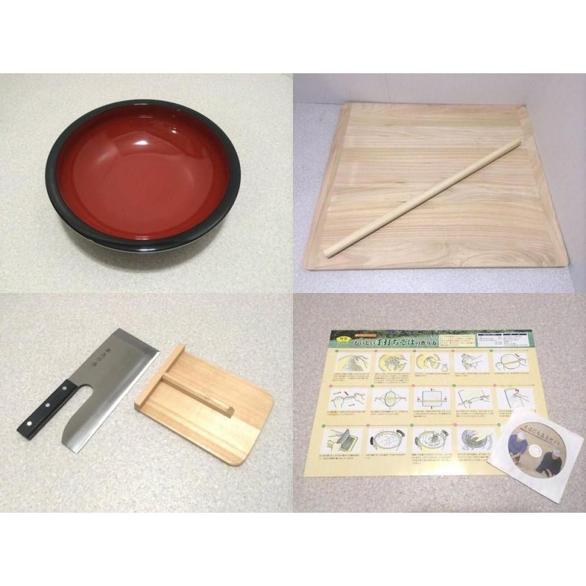 ナガノ産業 そば打ち 五点セット L DVD付 22384 5~6人食分 のし板 めん棒 麺切包丁...