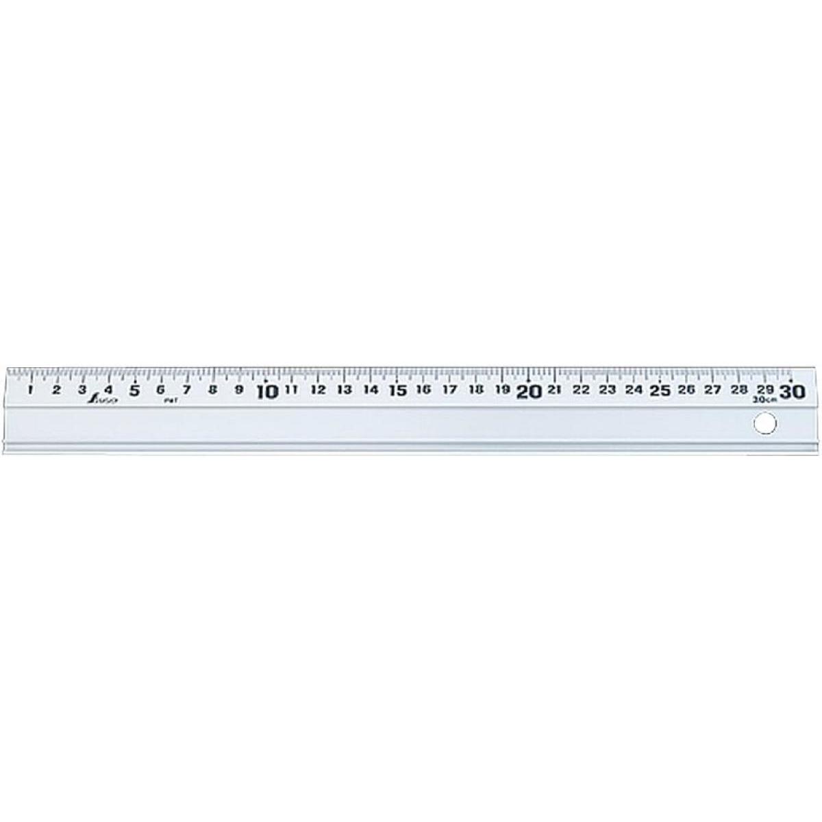 シンワ測定 アルミ 直尺 定規 アル助 30cm スベリ止なし 65501
