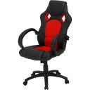 【I】不二貿易 レーシングチェアー サーキット レッド CH-6104 ゲーミングチェア オフィスチェア ひじ掛け付【北海道・沖縄・離島不可】【代引き不可】