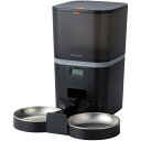 エレコム ELECOM 自動給餌器 中・小型犬用 猫用 6リットル 2皿 2匹 タイマー機能付 録音機能付 ブラック PET-AF02BK ペット用 ドライフー...