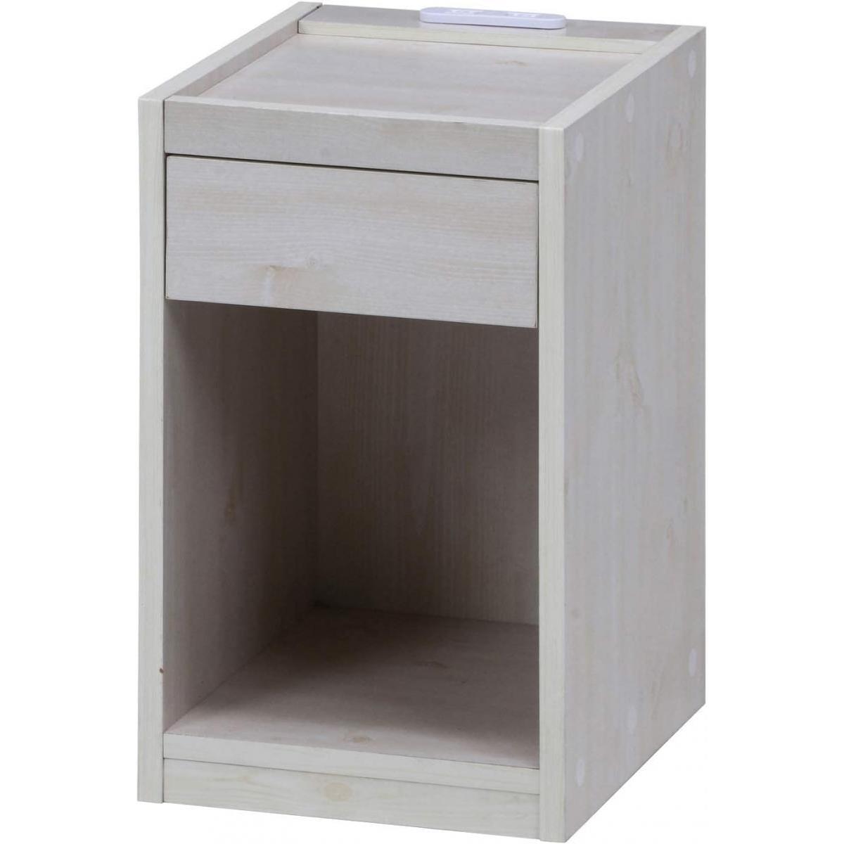 【i】不二貿易 サイドテーブル ベッドテーブル ホワイト 99324 引き出し 収納棚 A4対応 2口コンセント付 【代引不可/北海道・沖縄・離島不可】