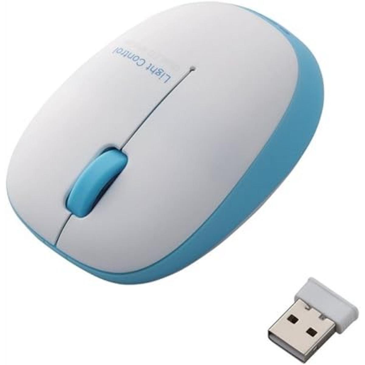 エレコム ELECOM ワイヤレス BlueLED マウス ブルー M-BL20DBBU ワイヤレス 小型 軽量 50g シンメトリーデザイン マイクロレシーバ 電池残量表示