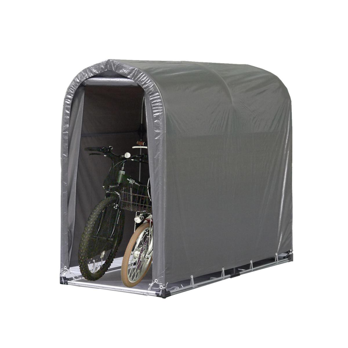 南榮工業 NAN-A サイクルハウス 2台用 GU グレーユー 本体一式 組立式 幅935x奥行1810x高さ1575mm パイプ外径19.1mm パイプ車庫 物置 南栄工業(4)