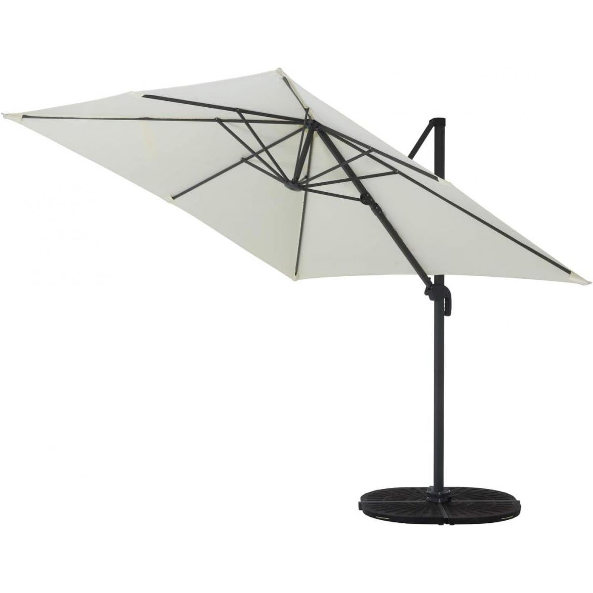【I】不二貿易 ハンギングパラソル 90段調整 アイボリー ガーデン パラソル パラソルのみ 幅244×奥行306cm 38163