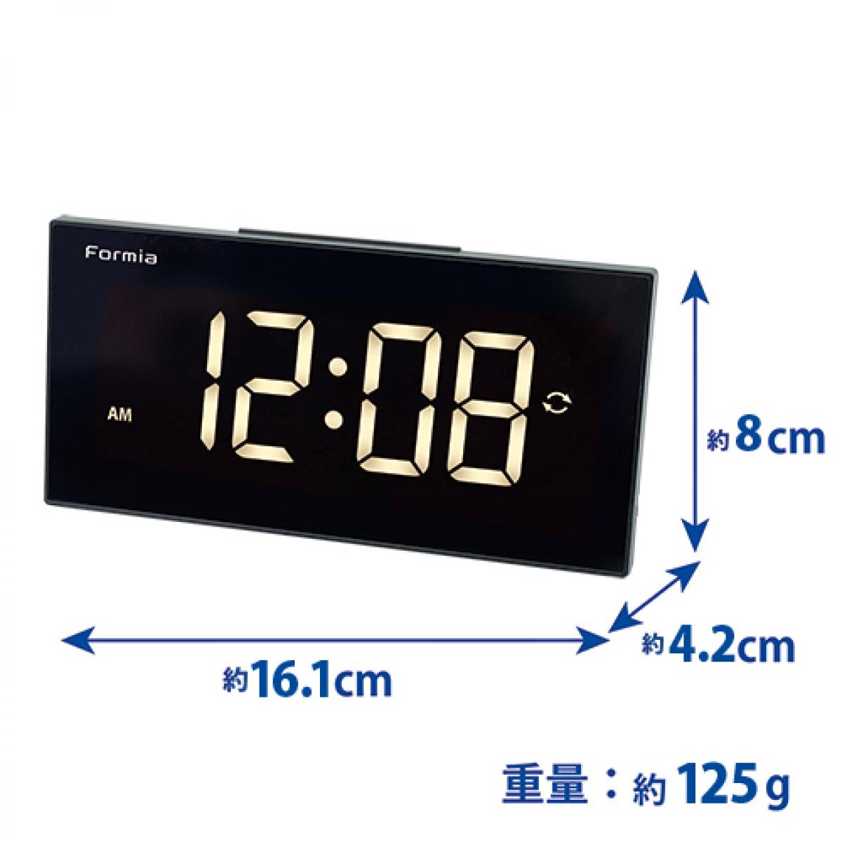 保土ヶ谷電子 電波デジタル時計 HT-026BK-Y LEDクロック 明るさ調節機能 電子音アラーム スヌーズ機能 PSE認定ACアダプター付 [2]