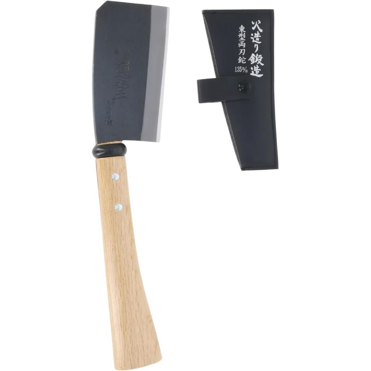 高儀 菊堂 鋼付 東型 両刃 ナタ 135mm 薪割 火造り鍛造 鉈 なた TAKAGI