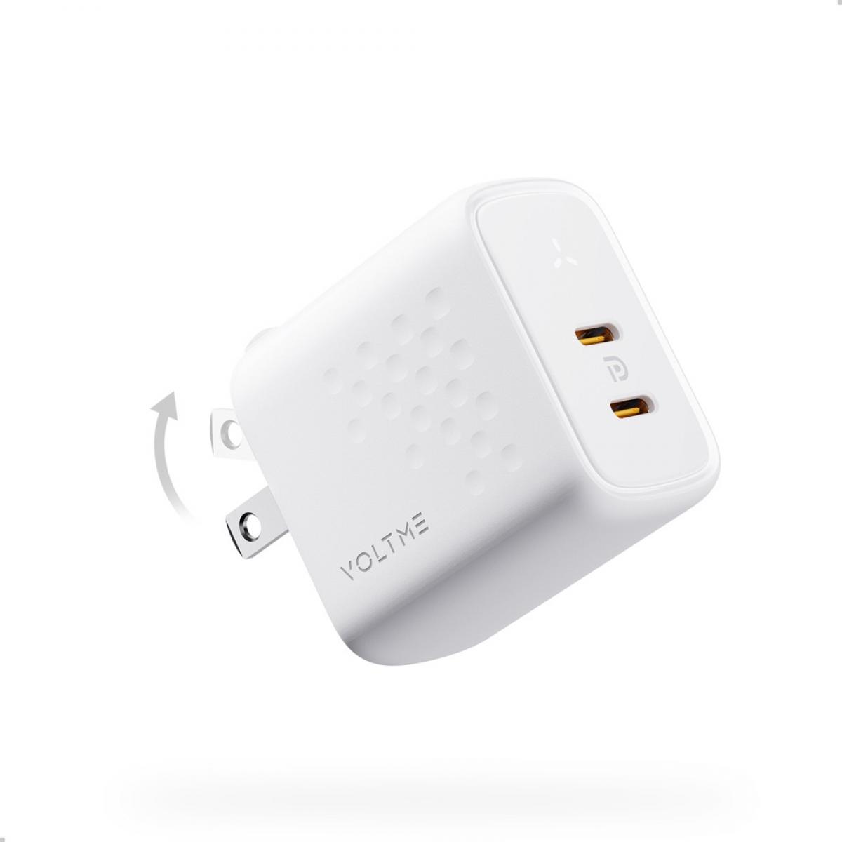 ボルトミー VOLTME PD対応 35W 折りたたみ式 充電器 ホワイト 白 Revo 35 Duo (C+C) Type-C×2ポート 急速充電器 急速充電 V2138