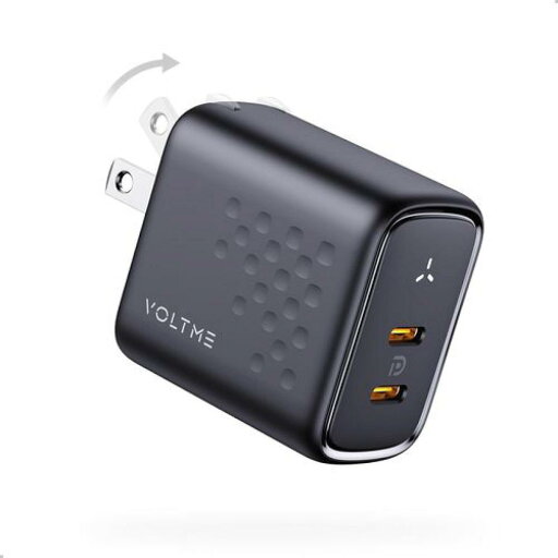 ボルトミー VOLTME PD対応 折りたたみ式 充電器 45W Type-C×2ポート Revo 45 Duo (C+C) 黒 ブラック 急速充電器 急速充電 V2141 ボルトミー VOLTME PD対応 折りたたみ式 充電器 45W Type-C×2ポート Revo 45 Duo (C+C) 黒 ブラック 急速充電器 急速充電 V2141