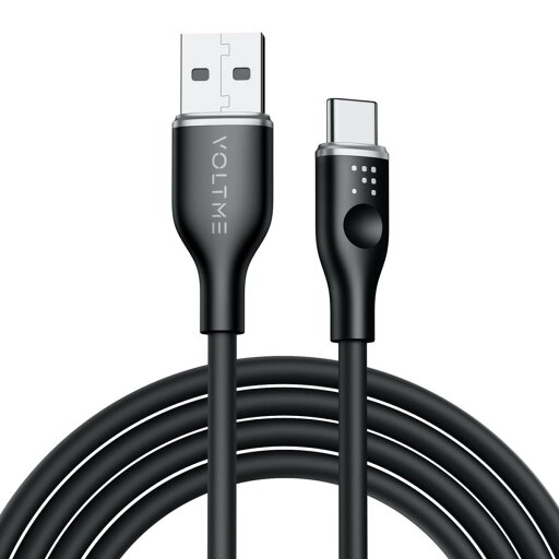 VOLTME ボルトミー 充電ケーブル QC3.0対応 USB-A&USB-C 60W 1.8m ブラック AtoC 高速充電 シリコン USB ケーブル C2126 VOLTME ボルトミー 充電ケーブル QC3.0対応 USB-A&USB-C 60W 1.8m ブラック AtoC 高速充電 シリコン USB ケーブル C2126