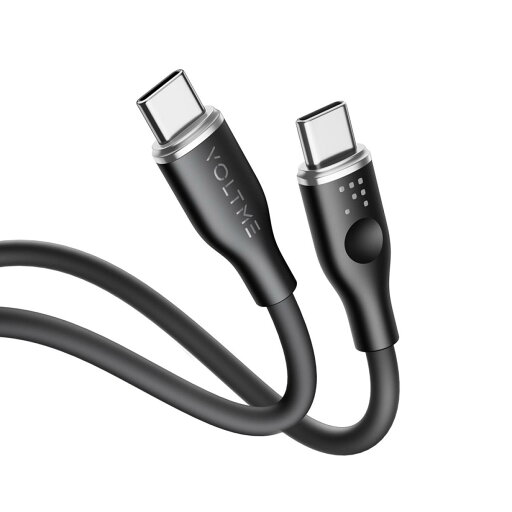 VOLTME ボルトミー 充電ケーブル 高速充電対応 3A・60W データ転送 充電 シリコンケーブル USB-C&USB-C ブラック 1m C2131 VOLTME ボルトミー 充電ケーブル 高速充電対応 3A・60W データ転送 充電 シリコンケーブル USB-C&USB-C ブラック 1m C2131