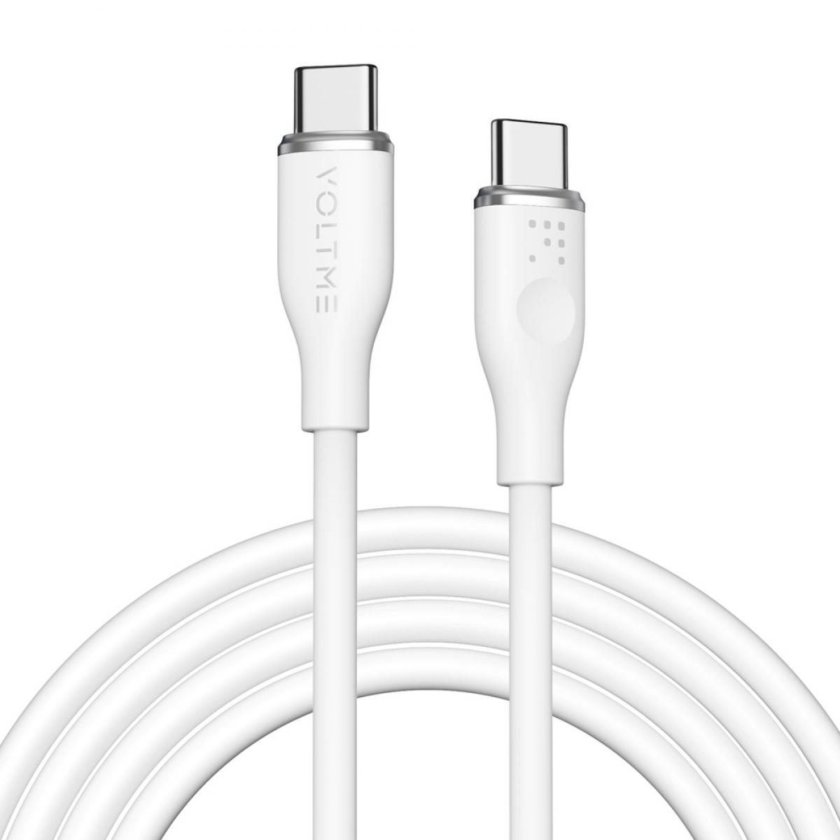 VOLTME ボルトミー 充電ケーブル USB-C&C 3A・60W 1.8W ホワイト C2135 データ転送/充電 シリコンケーブル CtoC PD対応