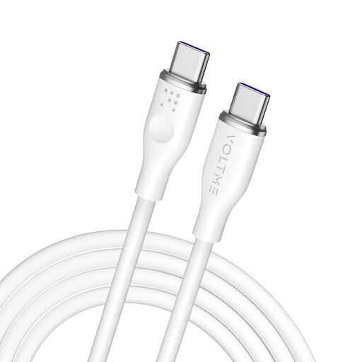VOLTME ボルトミー 充電ケーブル USB-C&USB-C 1.8m PD 対応 ホワイト 5A・100W データ転送 急速充電 シリコンケーブル CtoC C2145 VOLTME ボルトミー 充電ケーブル USB-C&USB-C 1.8m PD 対応 ホワイト 5A・100W データ転送 急速充電 シリコンケーブル CtoC C2145
