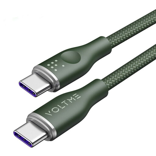 VOLTME ボルトミー 充電ケーブル タイプC PD対応 5A・100W データ転送 急速充電 1m グリーン 高耐久編み込み ナイロン C2168 VOLTME ボルトミー 充電ケーブル タイプC PD対応 5A・100W データ転送 急速充電 1m グリーン 高耐久編み込み ナイロン C2168