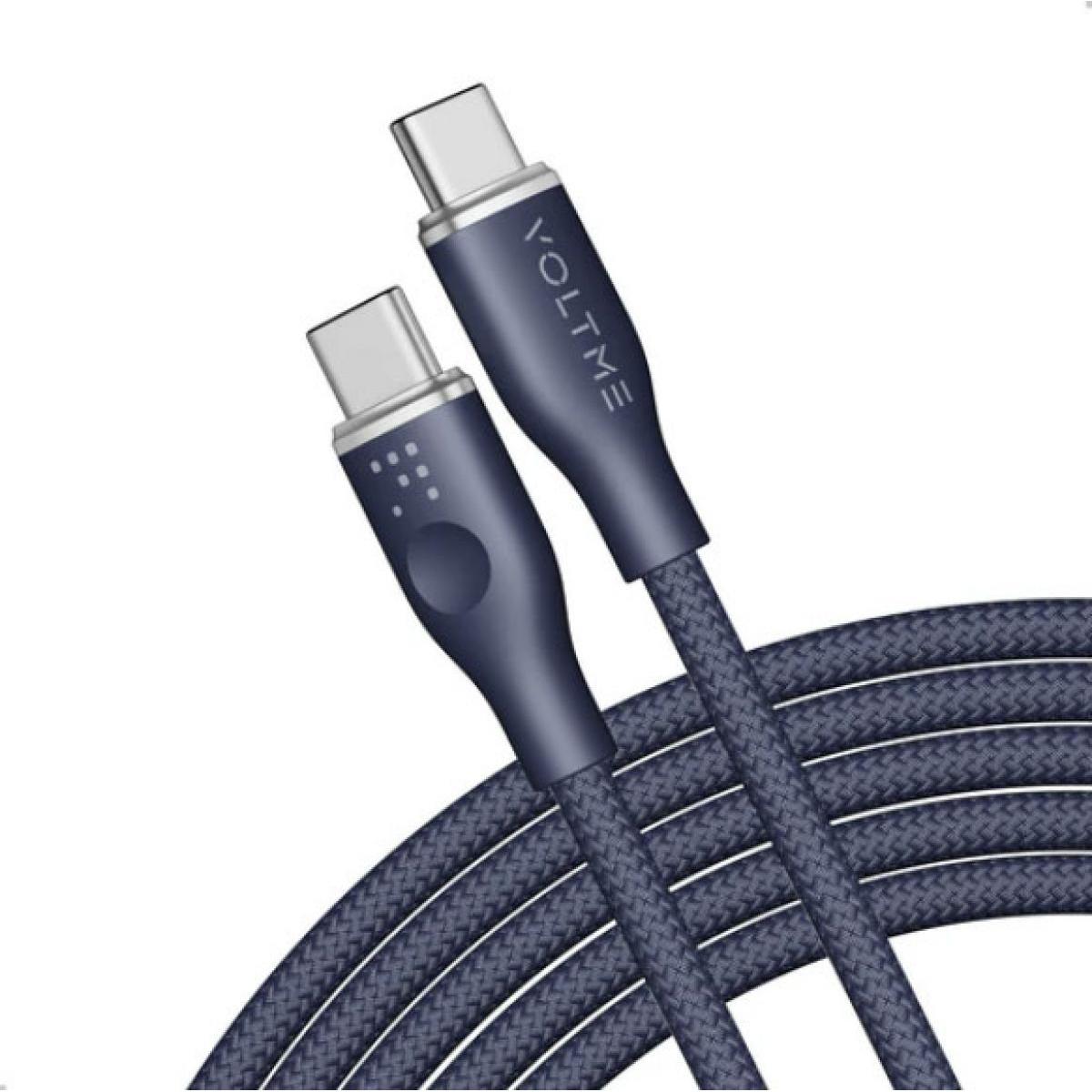 VOLTME ボルトミー 充電ケーブル タイプC PD対応 1.8m ブルー 5A・100W データ転送 急速充電 USB-C&USB-C C2171 高耐久編み込み ナイロン