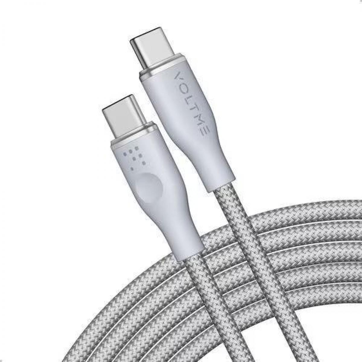 VOLTME ボルトミー 充電ケーブル タイプC PD対応 1.8m グレー 5A・100W データ転送 急速充電 USB-C&USB-C C2173 高耐久編み込み ナイロン