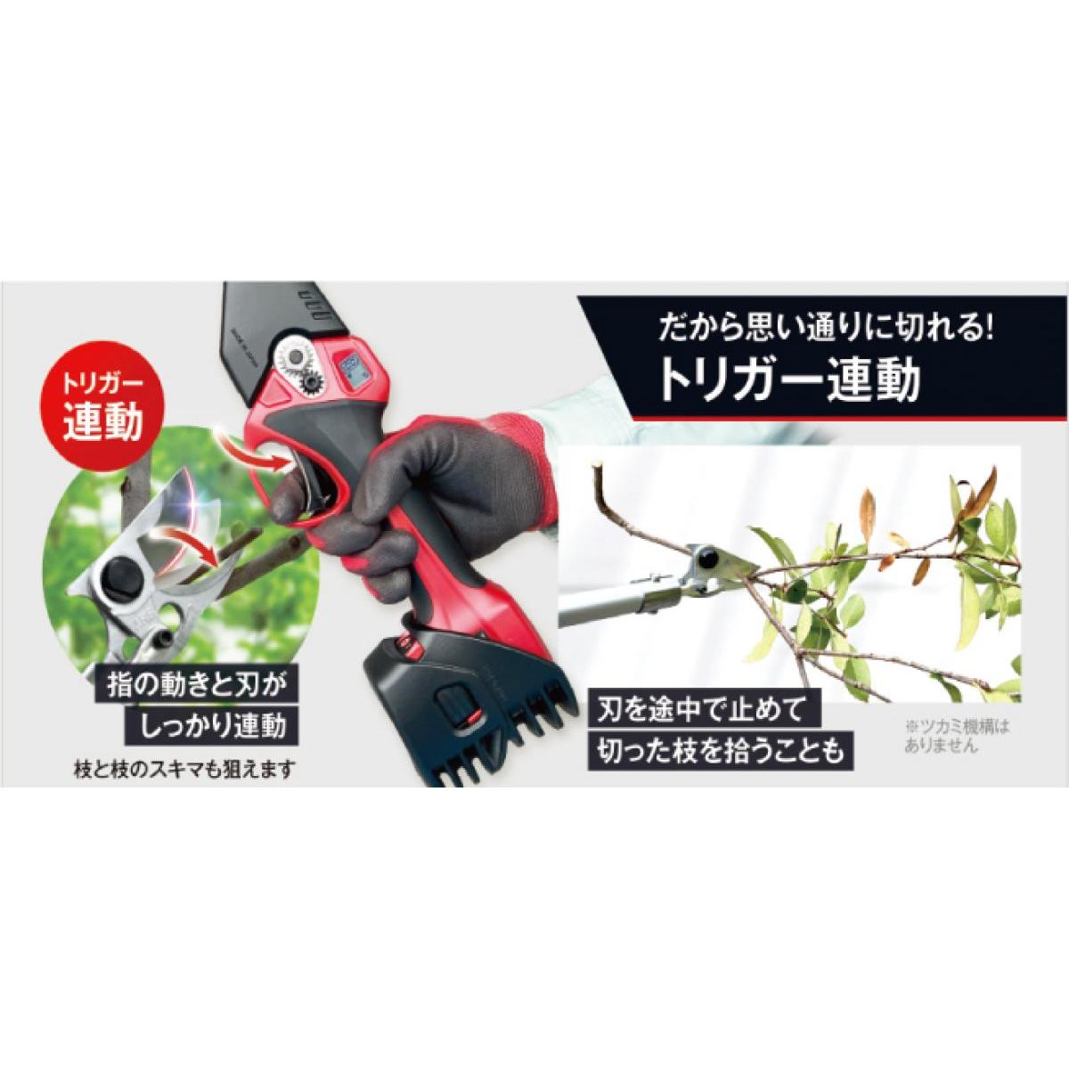 アルス ARS コードレス電動パイプ回転式高枝鋏 スゴタカ1.7m バッテリー2個 充電器 付属 EPT-720-1.7 2