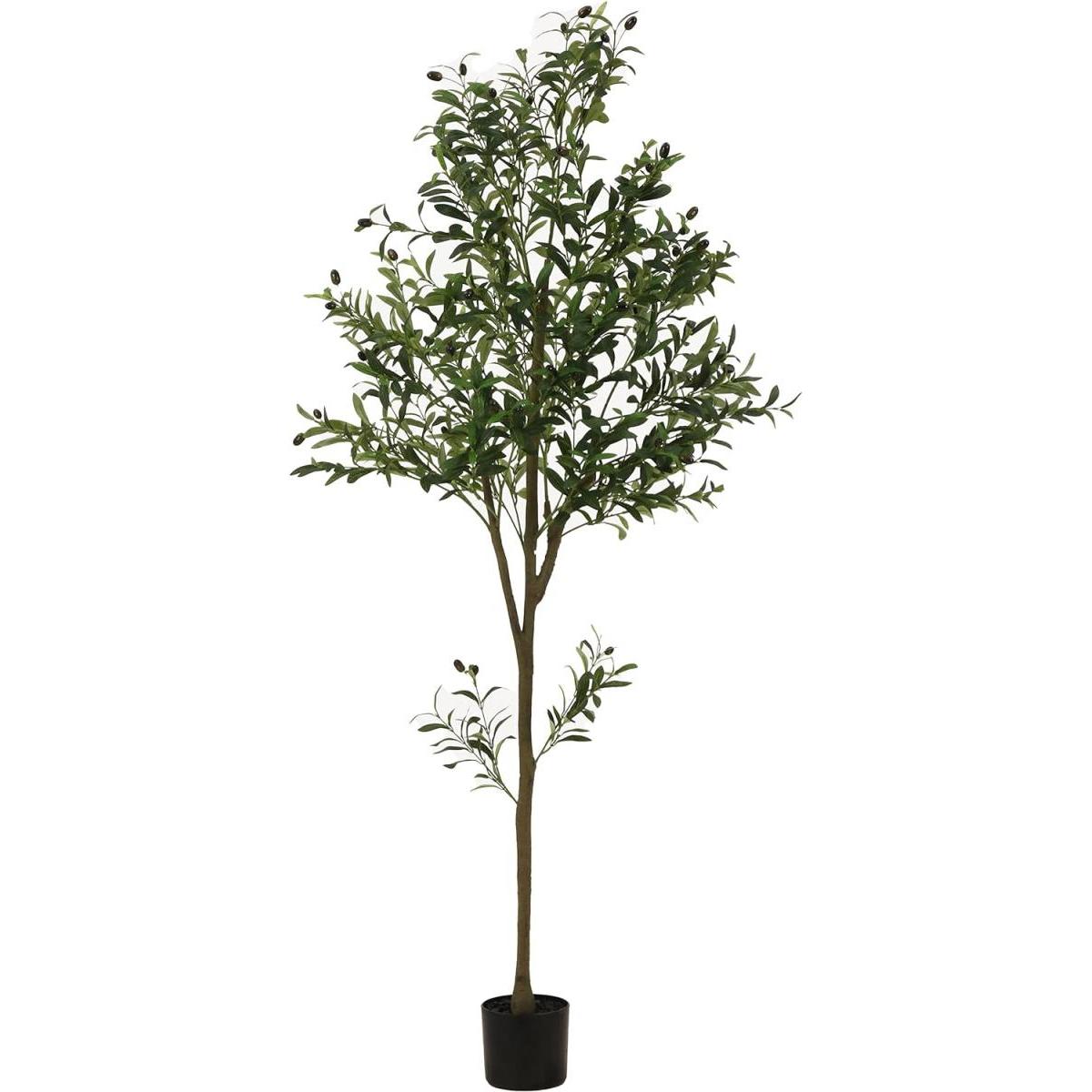 【I】不二貿易 フェイクグリーン インテリアグリーン オリーブ 高さ180cm 人工観葉植物 鉢植えタイプ 大型 41122