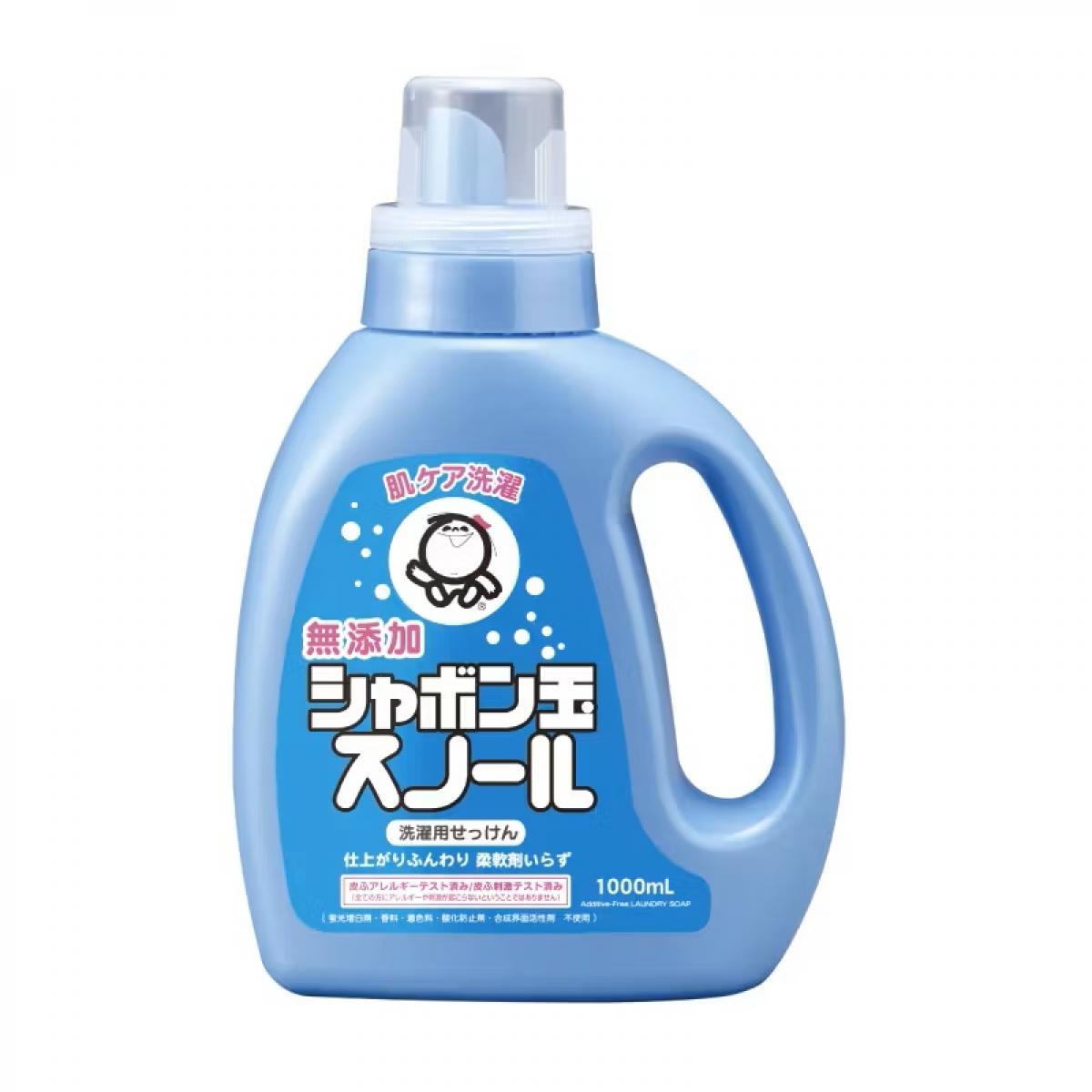 シャボン玉石けん 洗濯用せっけん シャボン玉スノールボトル 1000mL　日本製 無添加 洗濯石けん ふっくら仕上がり おしゃれ着 ベビー服