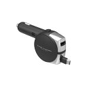 カシムラ Kashimura DC-070 DC充電器 リール PD30W+18W Type-C 車内 充電器 高出力 ケーブル コード収納 ソケット電源 2台同時