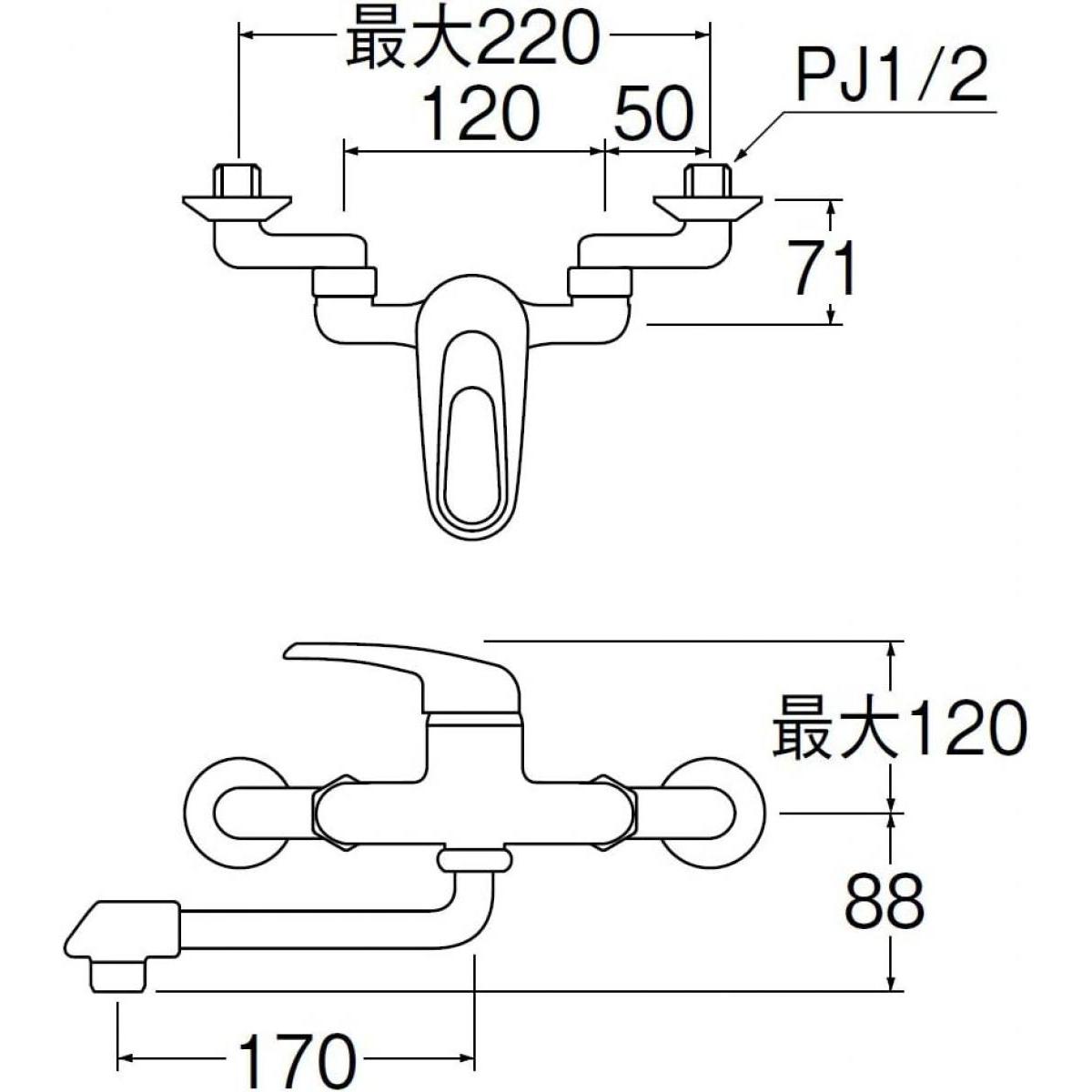 【在庫有・即納】三栄水栓 SANEI シングル混合栓 K1700D-4UR-13 キッチン用