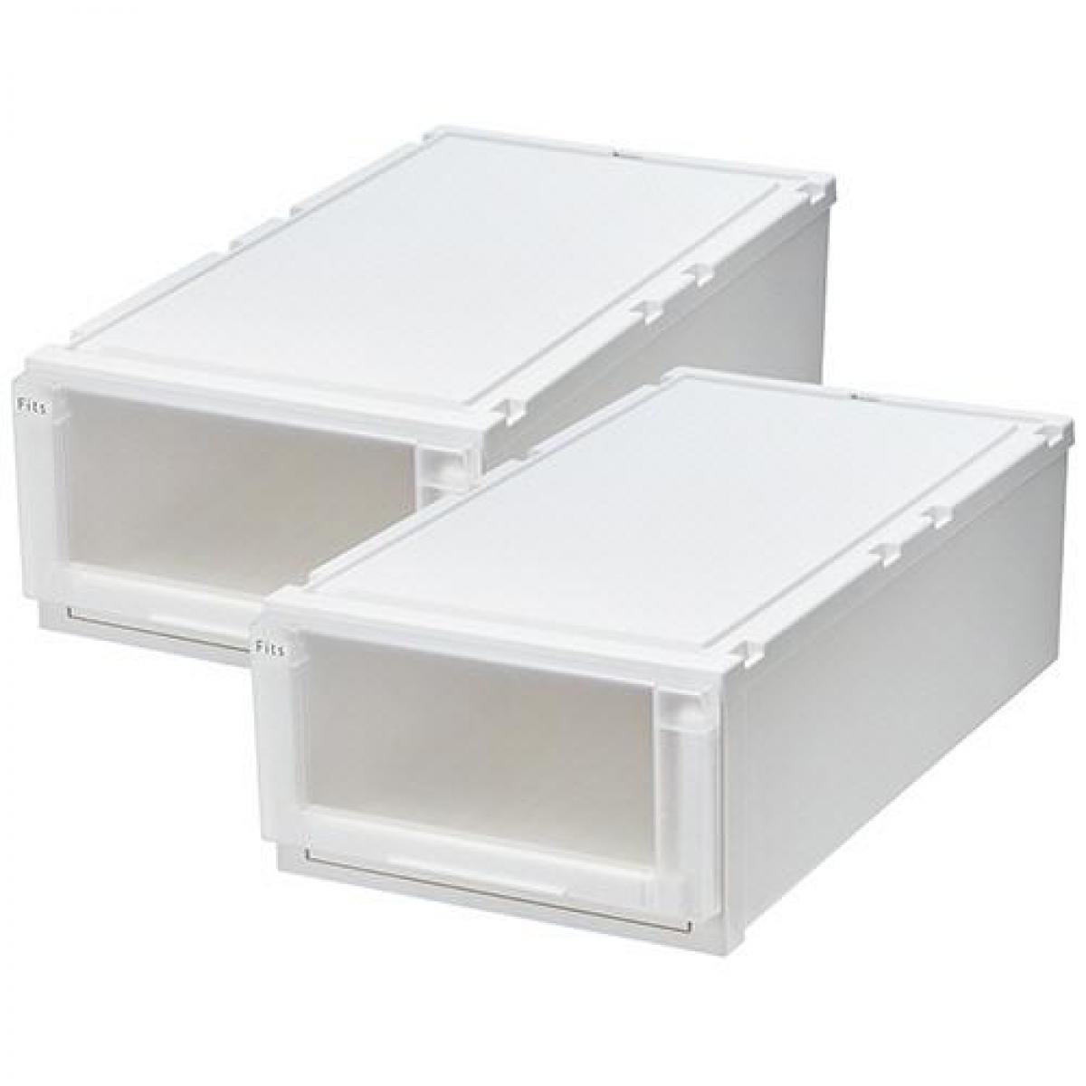 天馬(TENMA) フィッツケース 74-39M ホワイトクリア 収納 ケース 衣類 Fits 収納ボックス ホワイト (2..