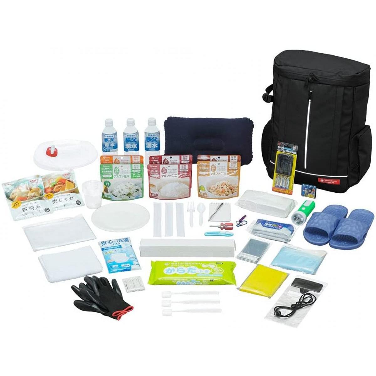 【在庫有・即納】防災セット 食品付き 1人用 40点 NBS1-40 防災士監修 簡易トイレ ウォータータンク 避難リュック 防災 非常用持ち出し袋