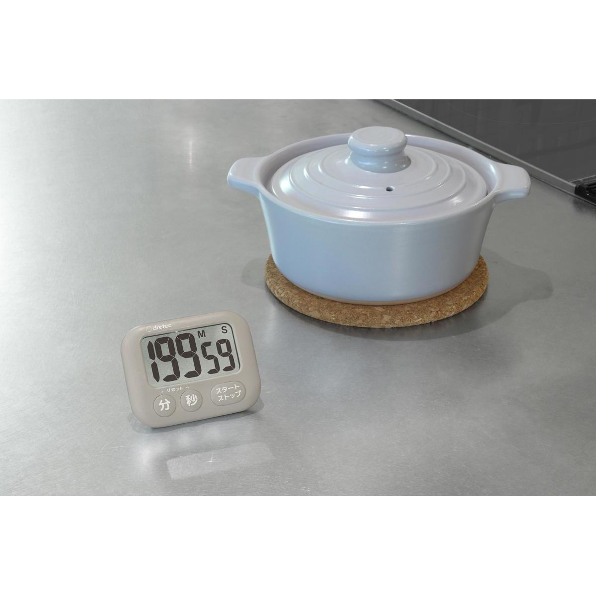ドリテック ハキ見えタイマー ベージュ 見やすい 文字が大きい はっきり 調理器具 タイマー 簡単 使いやすい 盤面が大きい 画面が大きい 軽い 料理 fansfactory-10069573 ファンズファクトリー サンプル画像3