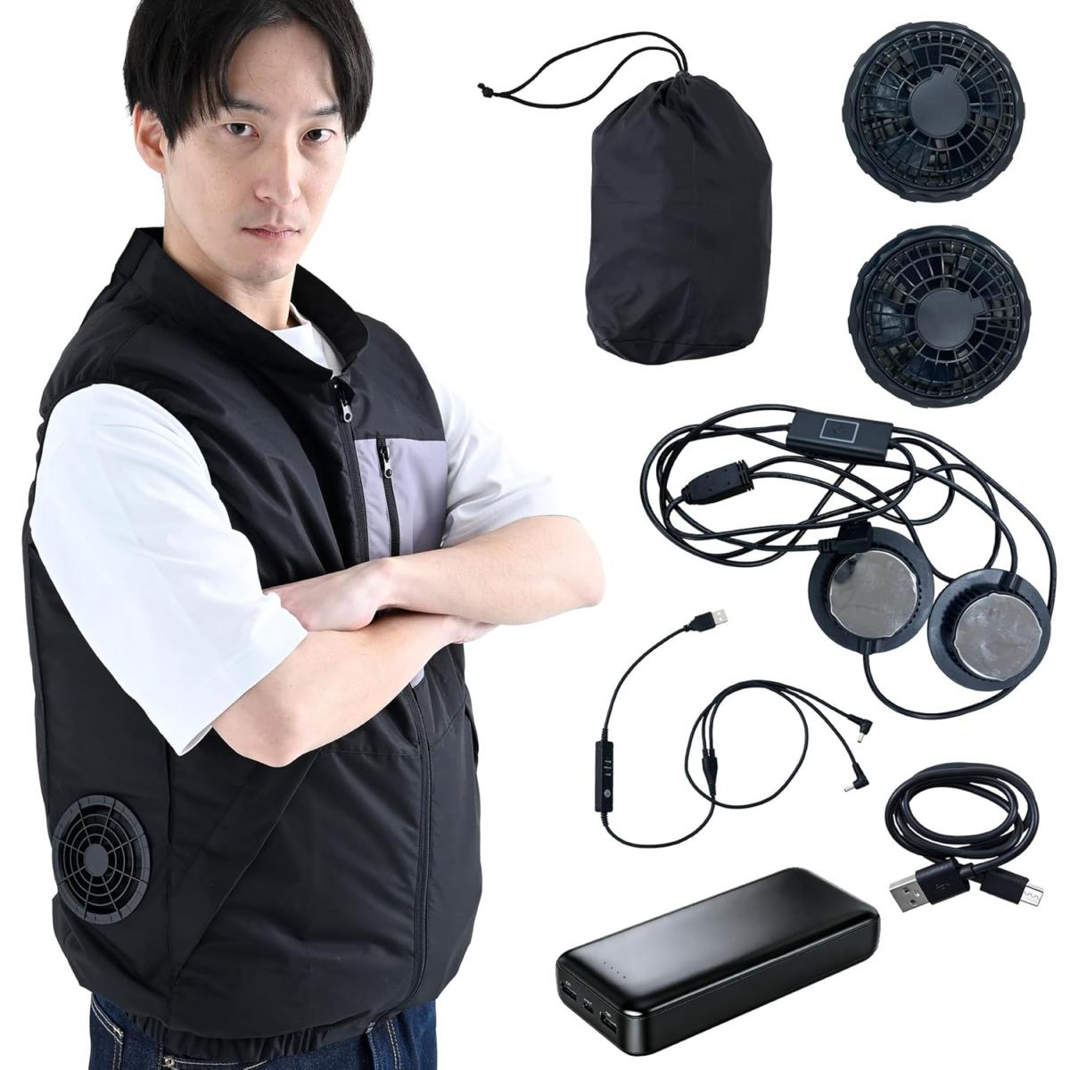 KFPW6CV1-LL LLサイズ 風を着るファン付きウェア「KAZE fit」 強力ファン＋冷却ペルチェ、ダブルで涼しい 冷却ペルチェは首筋両側の2か所 ファンとペルチェのスイッチが独立しており個別でON/OFF可能 座ったときにファンが邪魔にならない「サイドファン設計」 脇から風が抜ける「ワキスリット」装備 《製品仕様》 PSマークの種類：PSEマーク 届出事業者名：山善 製品型番：FT-MB007V1BK 定格電圧：3.7V 定格容量：10000mAh 登録検査機関名称：STE 製造国：中華人民共和国 【ご購入前にご確認ください】※沖縄・離島、その他一部地域からのご注文はお受けできません。システムの都合上ご注文は可能ですが、自動キャンセルになりますのでご了承ください。※当店ではエコ配送を心掛けている為、簡易梱包(商品の外箱に直接伝票の貼付や商品パッケージにラップ包装のみ 等)で発送をする商品もございます。あらかじめご了承の上ご注文いただきますよう宜しくお願い致します。※当店ではのし・ラッピング梱包は承っておりません。※お客様都合でのキャンセル及び返品・交換は受け付けておりません。あらかじめご了承の上、ご注文ください。※商品の仕様・パッケージや原産国・原産地などは、メーカーの都合により予告なく変更される場合がございます。最新の情報につきましては、メーカーにご確認くださいますようお願いいたします。