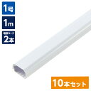 【まとめ買い】ELPA 切れるモール 1号 電源コード2本用 ホワイト MH-CT11H(W)×10本セット 電気配線 配線カバー ケーブルモール 朝日電器