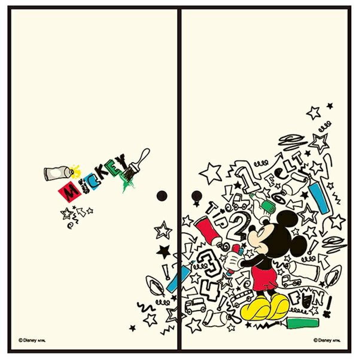 アサヒペン ふすま紙 ディズニー ミッキー 落書き NTLD-009F 92cm×182cm 2枚組 襖紙 襖張り替え 襖リメ..