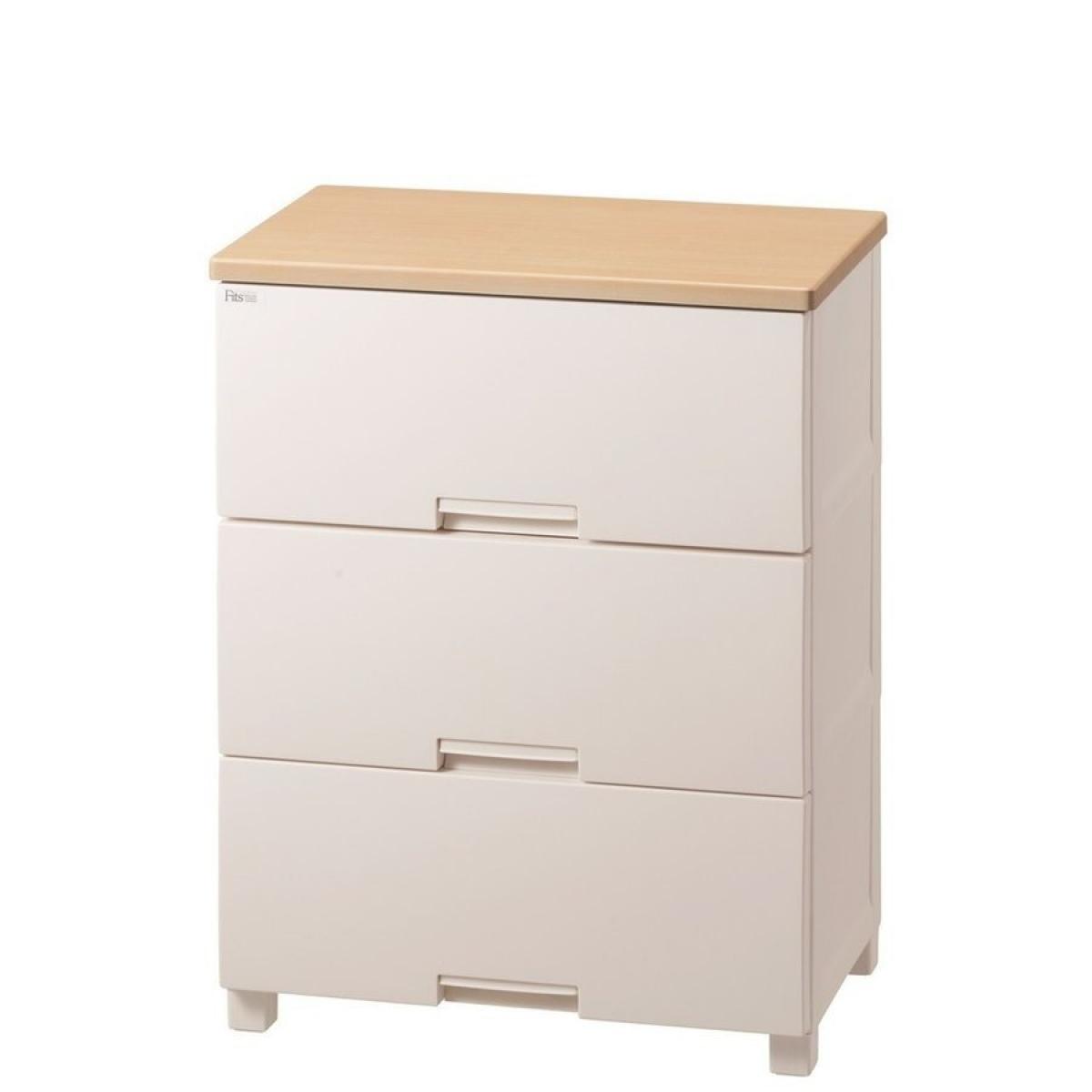 天馬/tenma フィッツプラス 深型 3段 F6533D メープル 衣装ケース 収納ケース 幅65×奥行41×高さ85