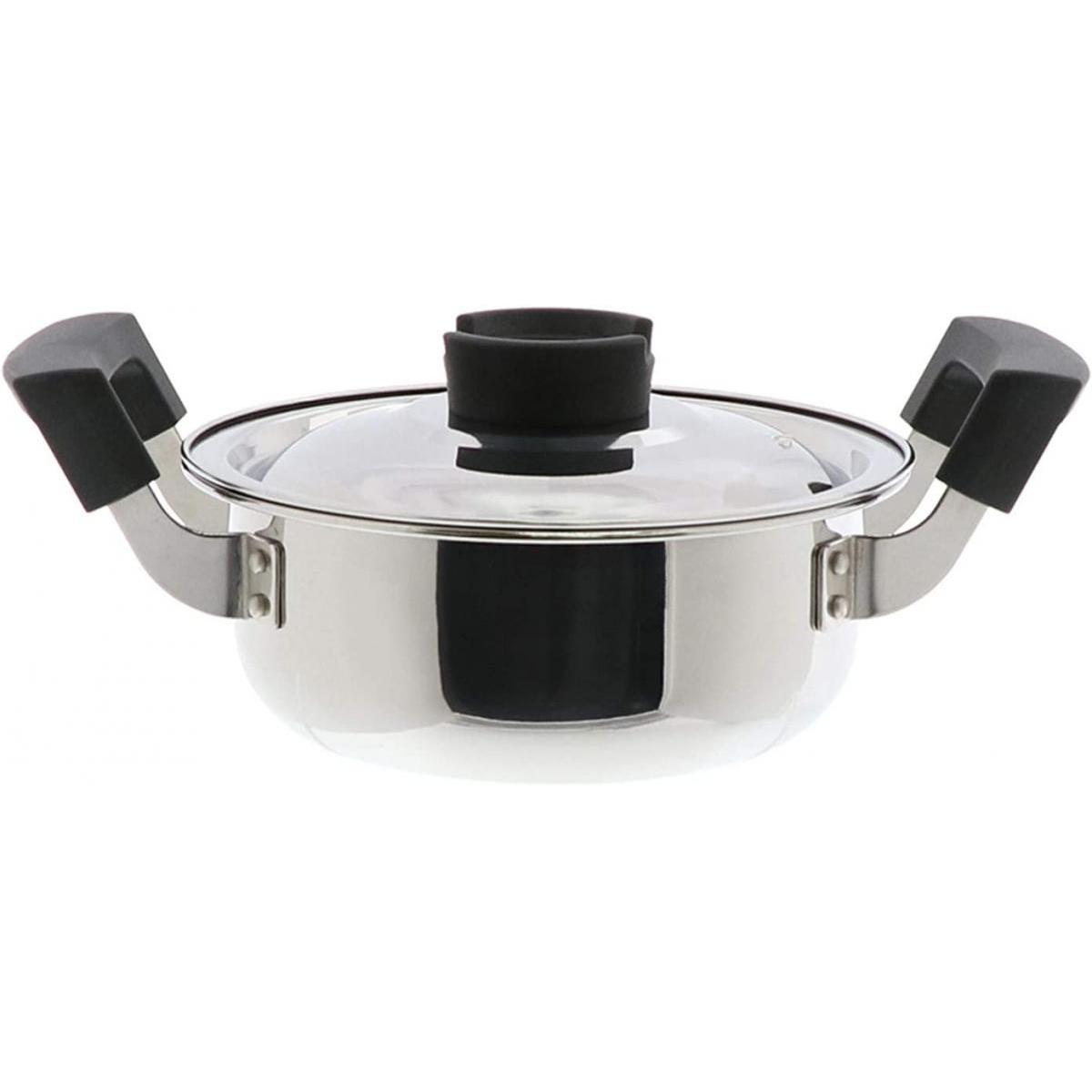 ベストコ 郷の味鍋 18cm ステンレス 鍋 ND-6011 両手鍋 IH オール熱源対応 ミラー仕上げ 持ちやすい フタ付