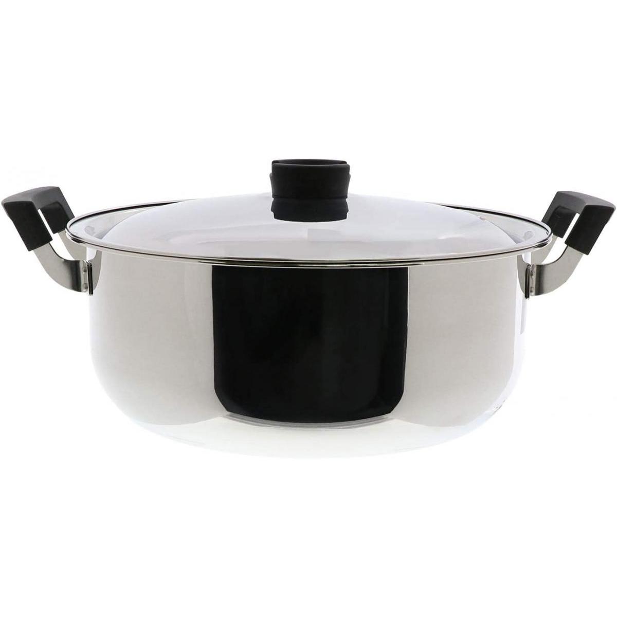 ベストコ 郷の味鍋 33cm ステンレス 鍋 ND-6018 両手鍋 IH オール熱源対応 ミラー仕上げ 持ちやすい フタ付