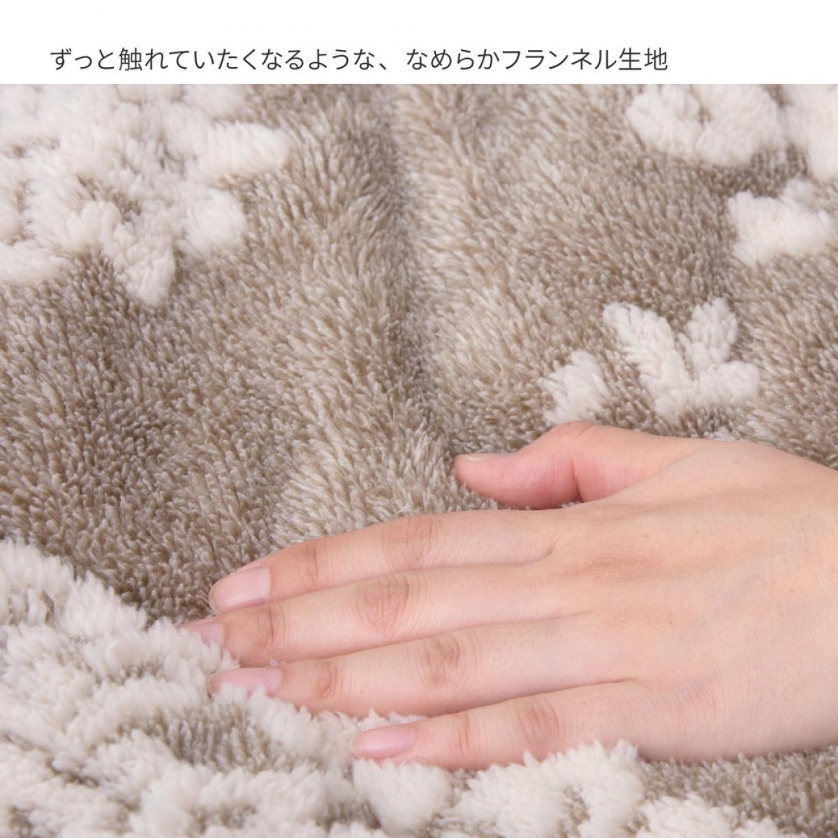 【I】 萩原 フランネルジャガードのこたつ薄掛け布団 シュシュ 240624979 グレー 190×190cm 上掛け こたつ布団 ふわふわ フェミニン [3]
