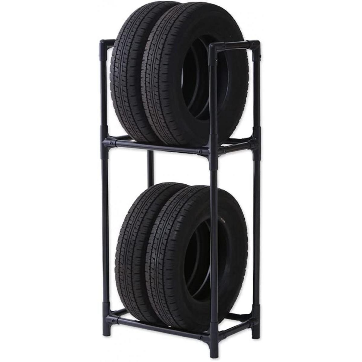 アイリスオーヤマ タイヤラック KTL-590 ブラック　耐荷重120kg 普通自動車用タイヤ4本【お客様組立】