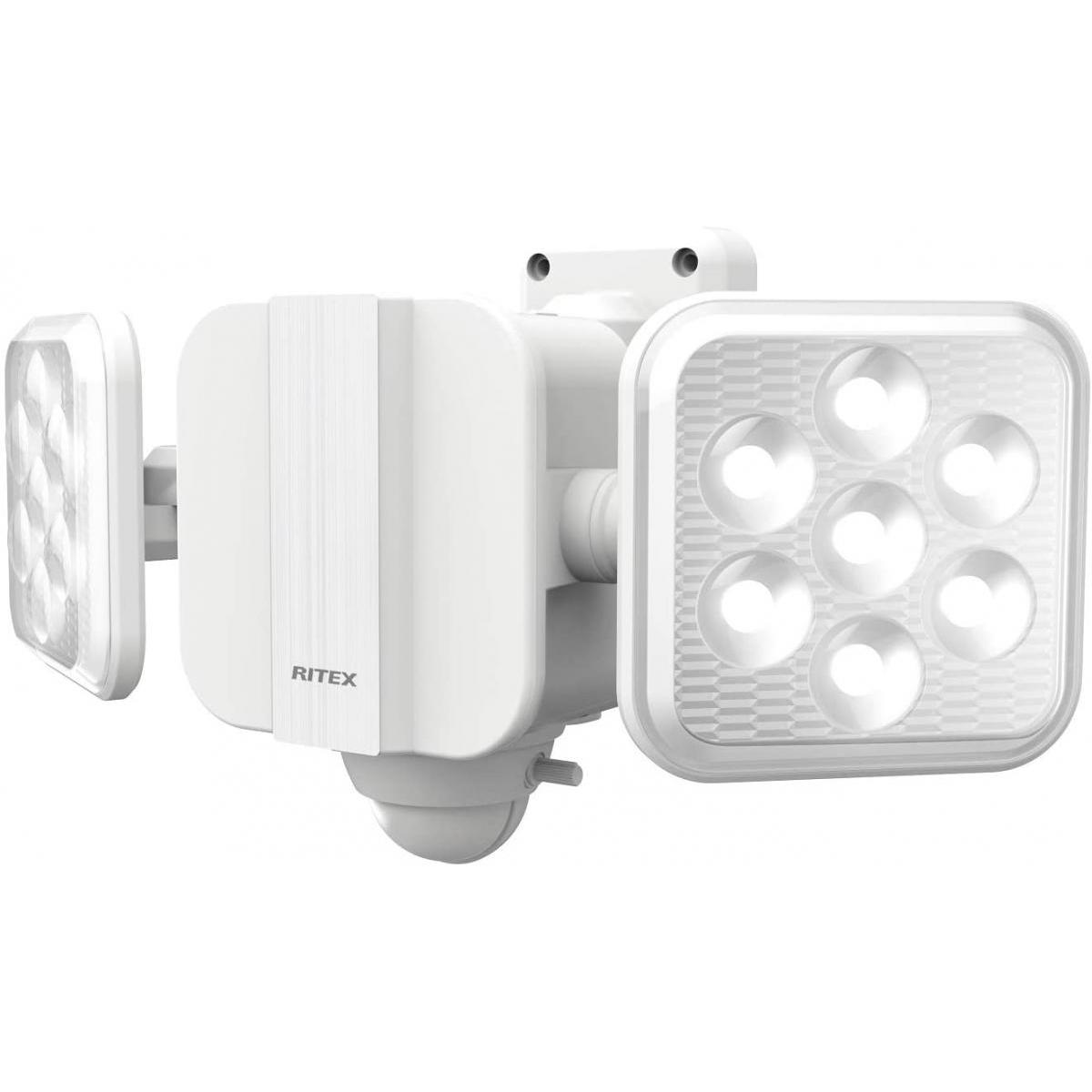 ムサシ RITEX フリーアーム式 LED センサーライト (5W×2灯) 「乾電池式」 LED-270 ホワイト センサーライト 防犯 防犯対策