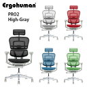 エルゴヒューマン プロ2 ハイタイプ グレーフレーム（5カラー展開）EHP2-HAM-GF Ergohuman PRO2 オフィスチェア チェア 椅子 いす イス オフィスチェア 肘 キャスター付き リクライニング