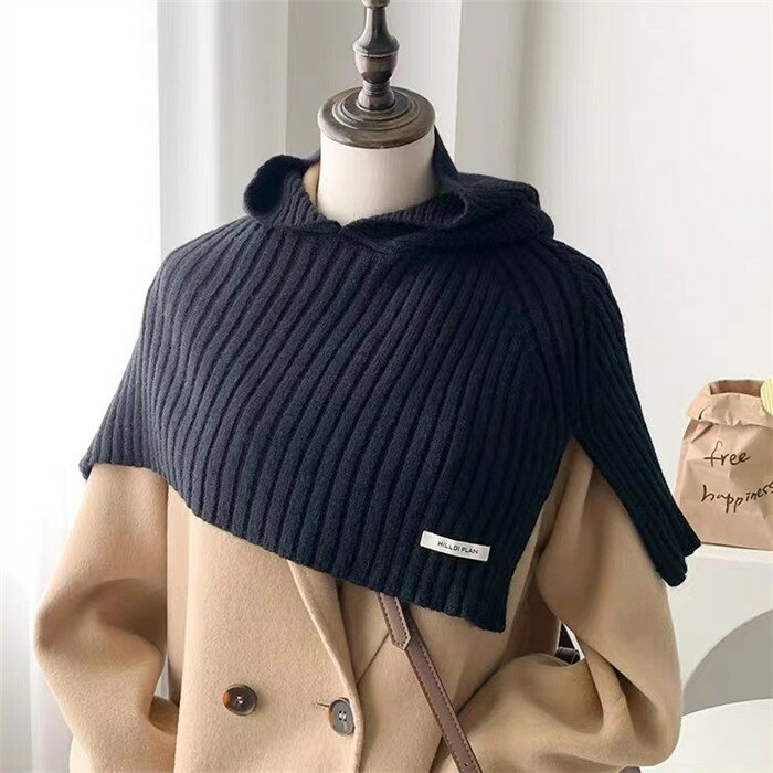 ニットベスト変形帽子グレーパーカー...