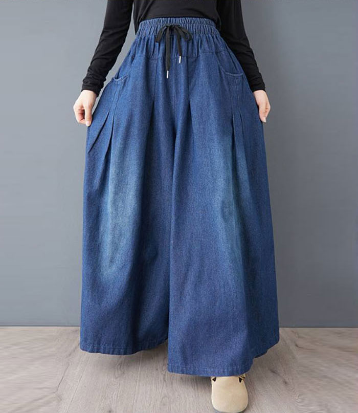 スカーチョ デニム ジーンズ ロングパンツ ワイドパンツ デニム デニムパンツ デニ...