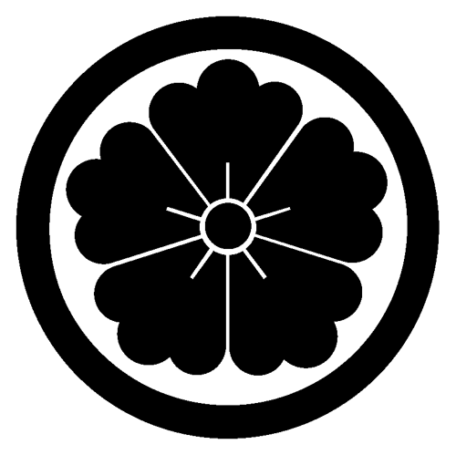 家紋ステッカー　062　中輪に唐花　13cmサイズ