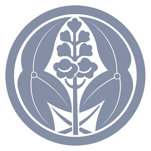 家紋ステッカー　038　抱き沢瀉　20cmサイズ